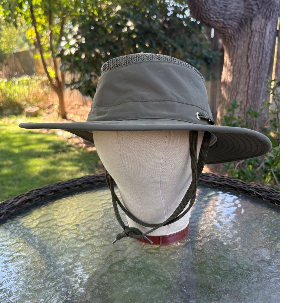 Tilley Airflo Hat Unisex 7 3/8 Olive Green Wide Brim Sun Protection Mesh Crown